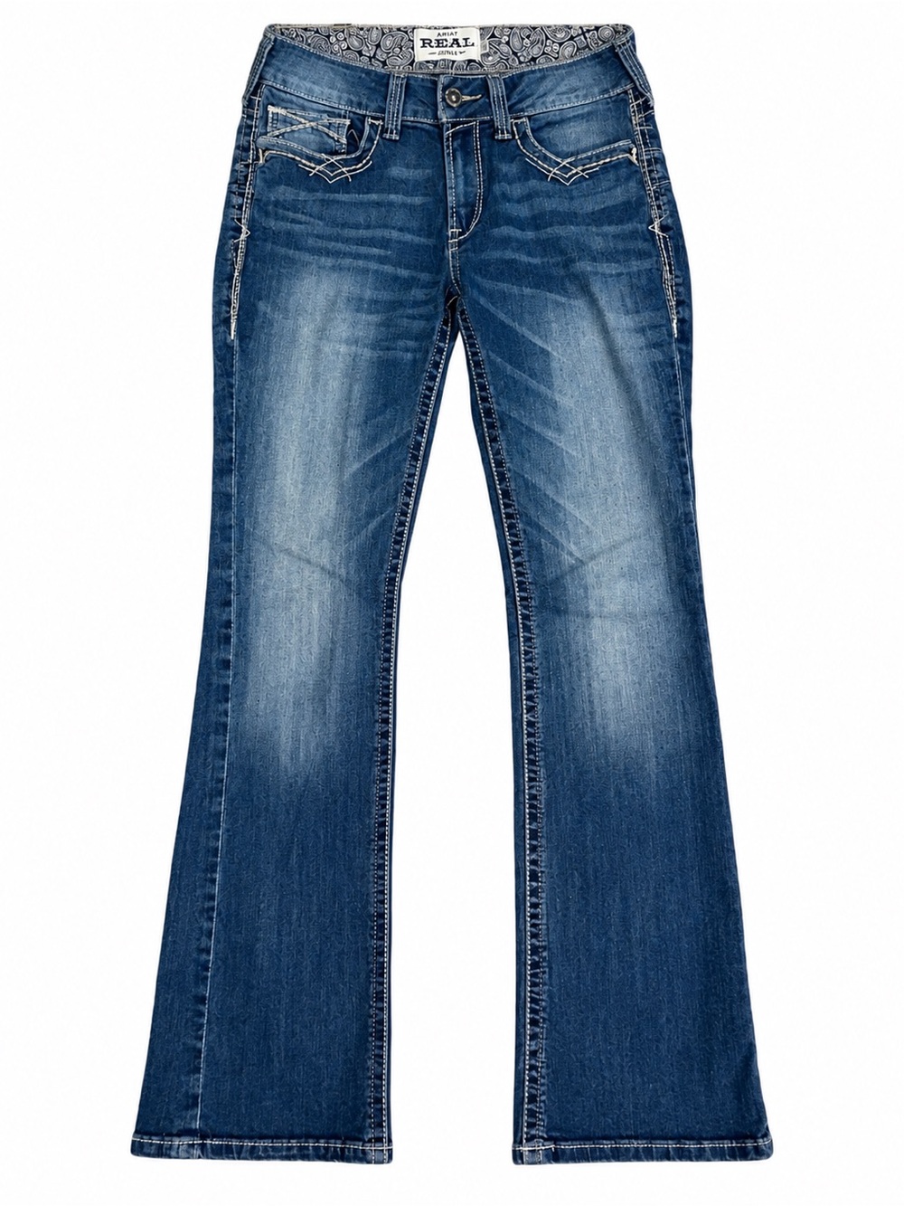 Ariat Women's Blue Flare Jeans with Whiskering